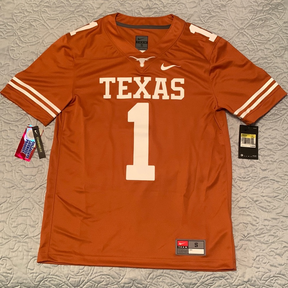 Nike Men's Texas Longhorns #1 Burnt Orange Game Football Jersey Small NWT